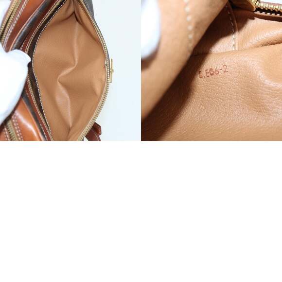 CELINE Macadam Canvas Shoulder Bag Pvc Leather Brown - Picture 13 of 13